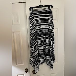 Chico’s Midi Skirt Mixed Stripe Black & White